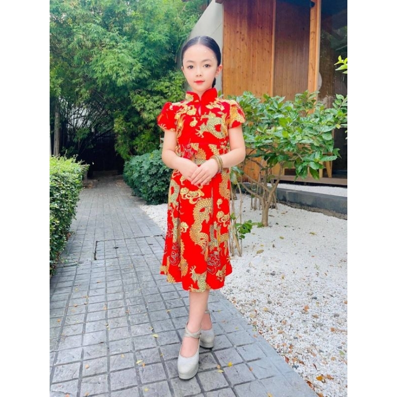 ชุดตรุษจีน​เด็ก​ ชุดกี่เพ้า​ ชุดตรุษจีน​สีแดง