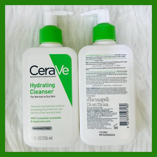 🔥ส่งทันทีได้‼️ของแท้ 100% ฉลากไทย ใหม่สุดๆ🔥CERAVE Hydrating Cleanser เซราวี ไฮเดรติ้ง คลีนเซอร์