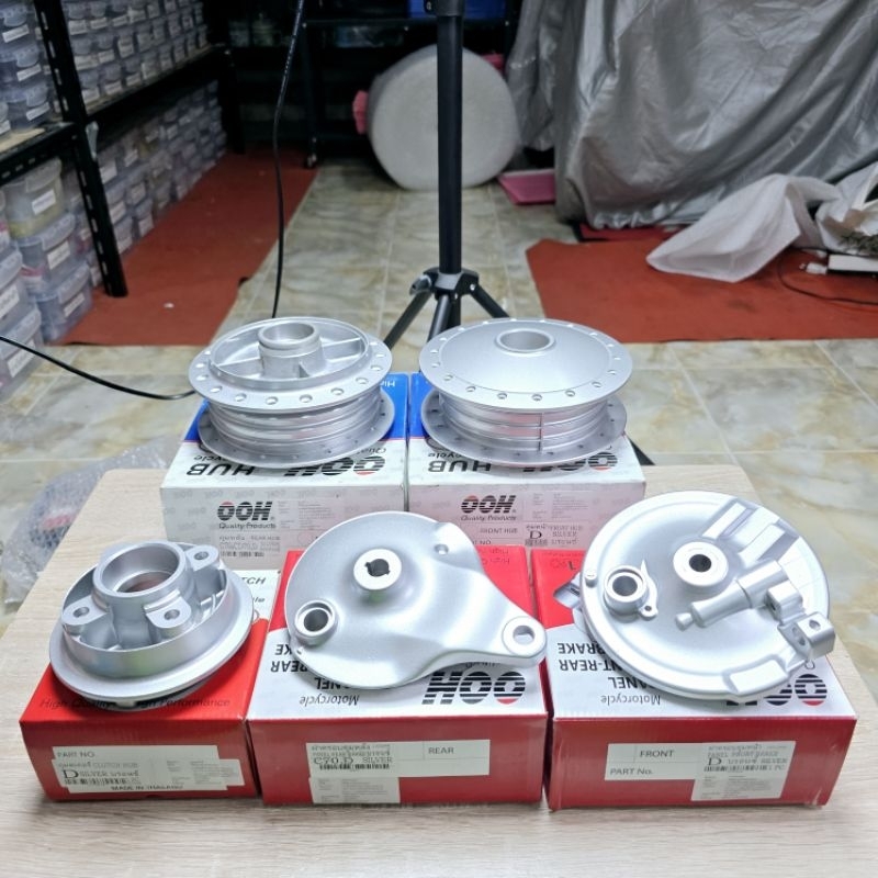 ชุดคิตแยก[5ชิ้น]ดุมหน้า-หลัง-สเตอร์-ฝาครอบเบรค/HONDA/ดรีมคุรุสภา/ดรีมท้ายมน/wave110ญีปุ่น/C100N/C00P/แบรนOOHเกรดดีที่สุด