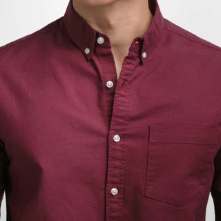 era-won เสื้อเชิ้ต คอปก แขนยาว Oxford Shirt Signature สี Maroon