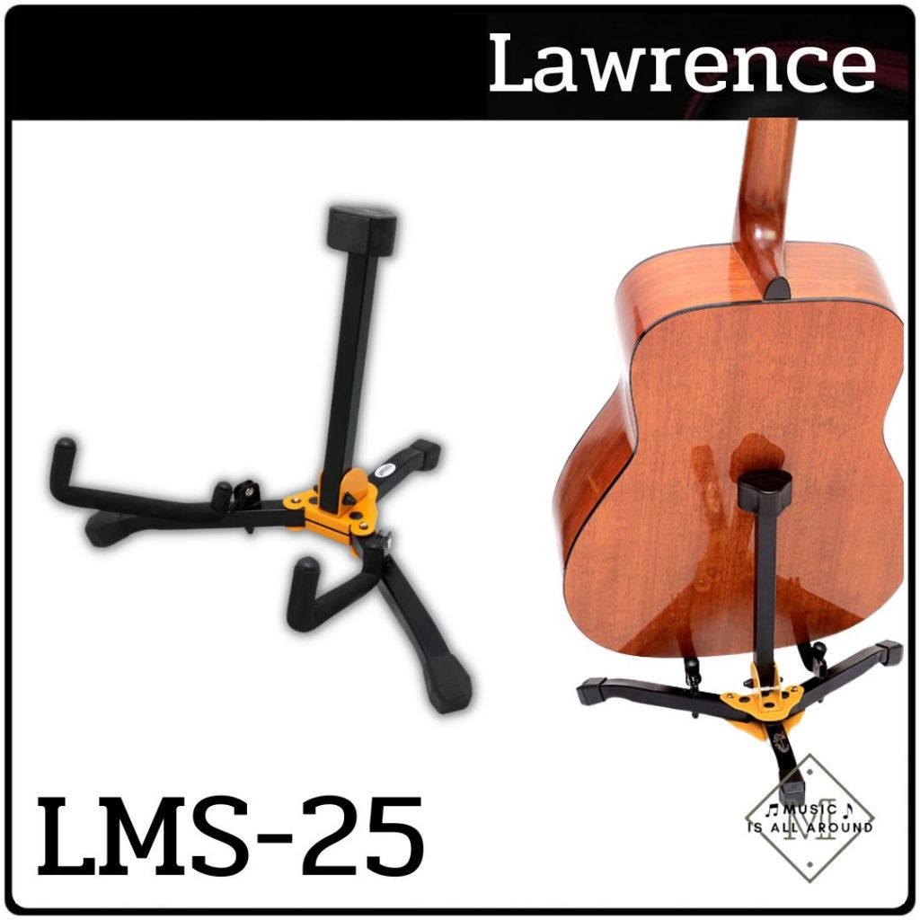 Lawrence ขาตั้งกีตาร์ โปร่งแบบพับได้ รุ่น LMS-25 - Black