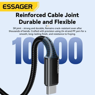 Essager C to C 240W 5A สายเคเบิลข้อมูล เหมาะสำหรับอุปกรณ์หลากหลายประเภท