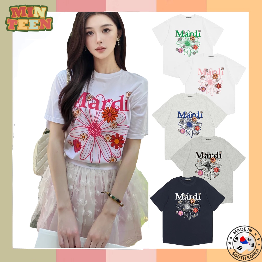 [จัดส่งภายใน 24 ชั่วโมง] Mardi Mercredi Flower Blossom T-shirt นำเข้าจากเกาหลี ของแท้