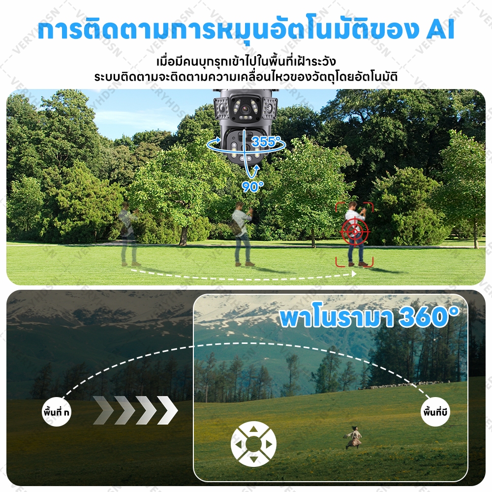 กล้องวงจรปิดไร้สาย 4G / SOLAR CCTV 8MP / หมุน360° ติดตามมือถือ / กลางแจ้งกันน้ำ / พลังงานแสงอาทิตย์