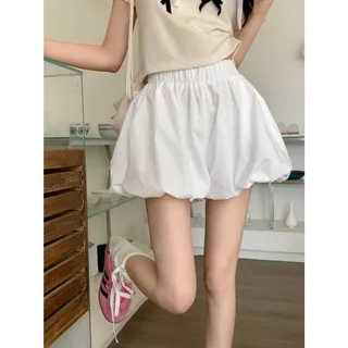 💗ส่งจากประเทศไทย💗กระโปรงทรงลูกโป่งสไตล์เรียบง่าย กางเกงขาสั้นกระโปรงบอลลูน มีซับในและมีกระเป๋า ขอบเอวยางยืด