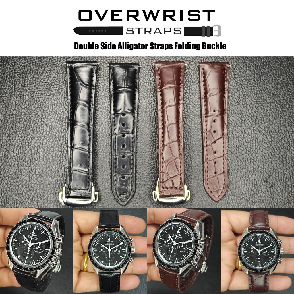 สายหนังจระเข้ รุ่น Double Side Alligator with Folding Buckle
