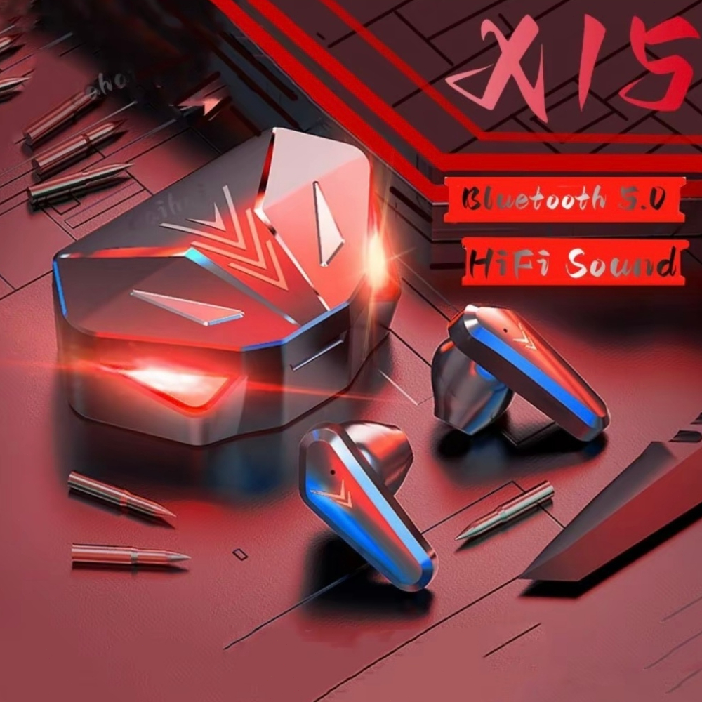 จัดส่งในกรุงเทพฯ COD หูฟังสำหรับเล่นเกม TWS X15 หูฟังบลูทูธ หูฟังไร้สายพร้อมไมค์ ชุดหูฟังสเตอริโอเบส 9D 360° เสียงรอบทิศ
