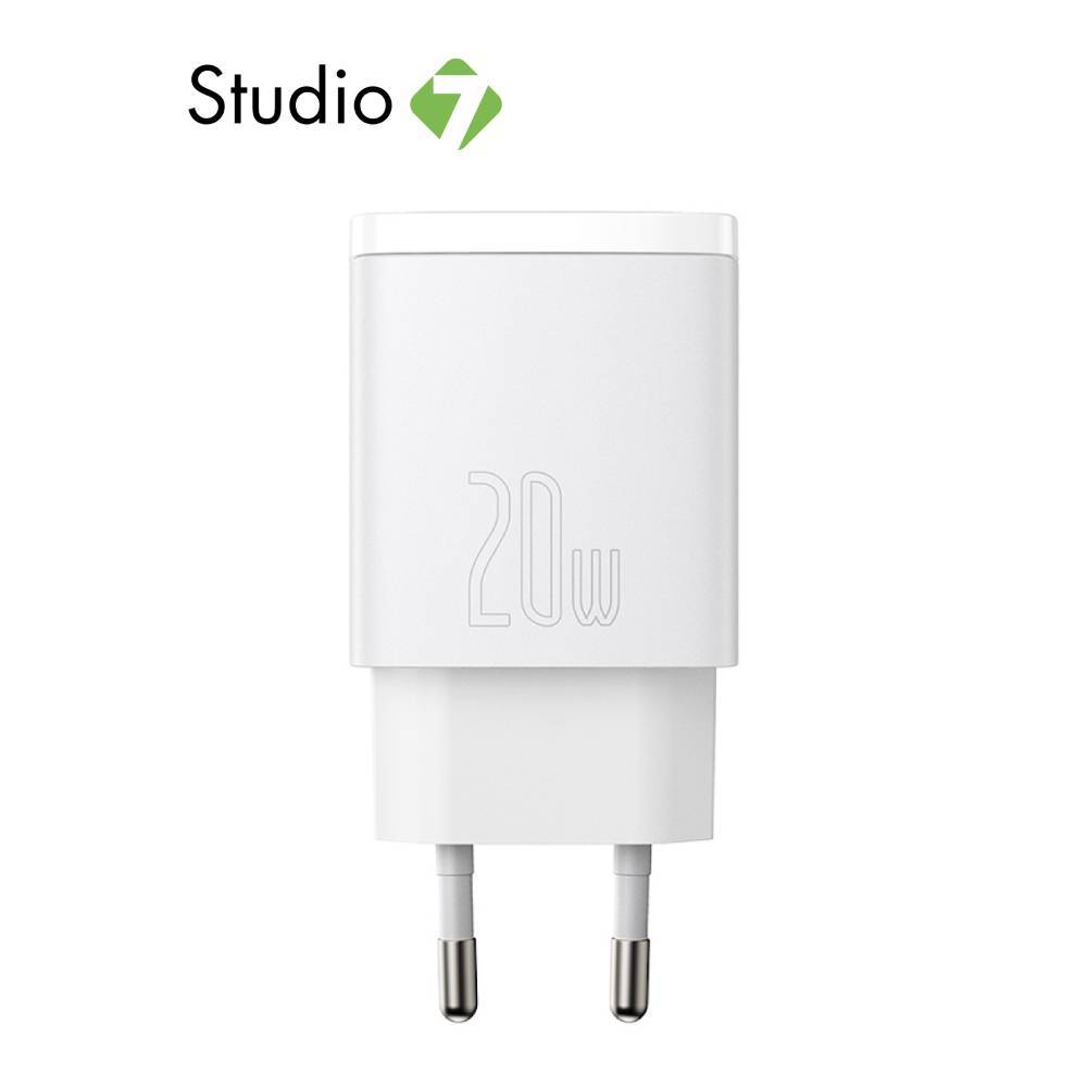 อะแดปเตอร์ Baseus Wall Charger 1 USB-A / 1 USB-C 20W White (TISI) by Studio7