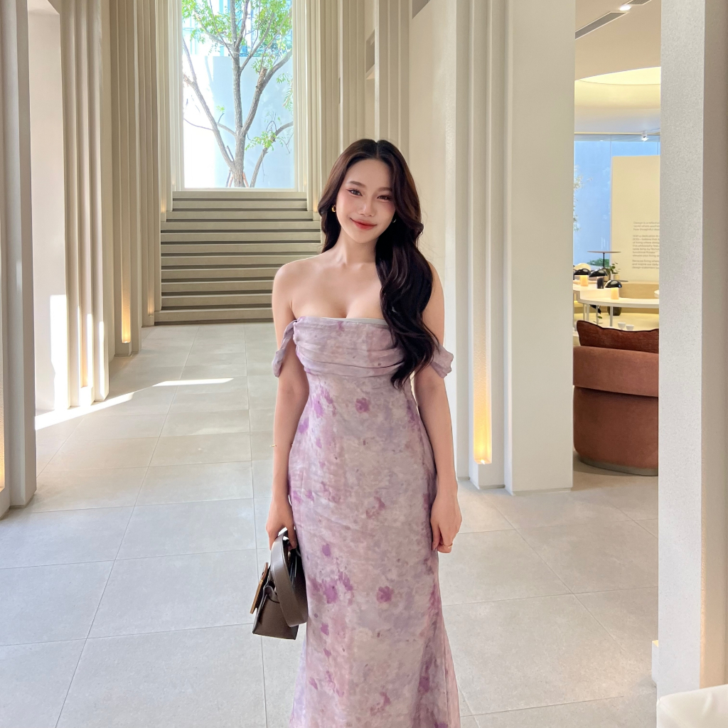 Dressfriends.bybf | Aurora เดรสเกาะอก ปาดไหล่ ผ้าซาติน Luxurious Silk Satin สวย ปึ้ง