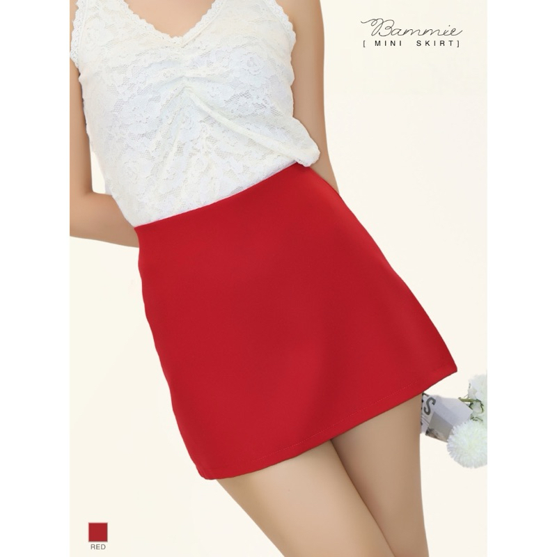 [ส่งต่อ‼️] Bammie กระโปรงกางเกงเอวสูง ด้านในมีกางเกงซับในผ้าเดียวกัน กระโปรงกางเกงรอบตัว ทรงสวย