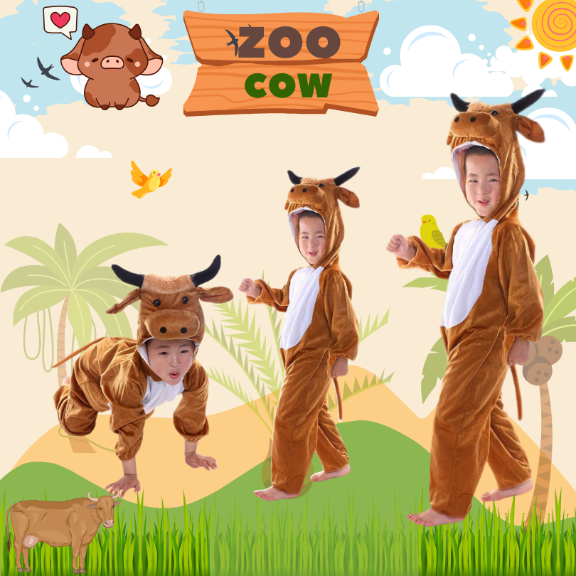 ชุดวัว ชุดแฟนซีเด็ก ชุดแฟนซีวัว ชุดแฟนซีสัตว์ ชุดมาสคอต ชุดสัตว์