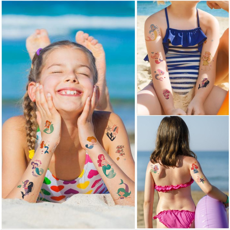 🦄 มีส่งด่วนในวัน พร้อมส่งจากกทม.🦖 Sticker Tattoo สำหรับเด็ก สีชัดกันน้ำ กันเหงื่อทุกแผ่นค่ะ - รูปที่ 5