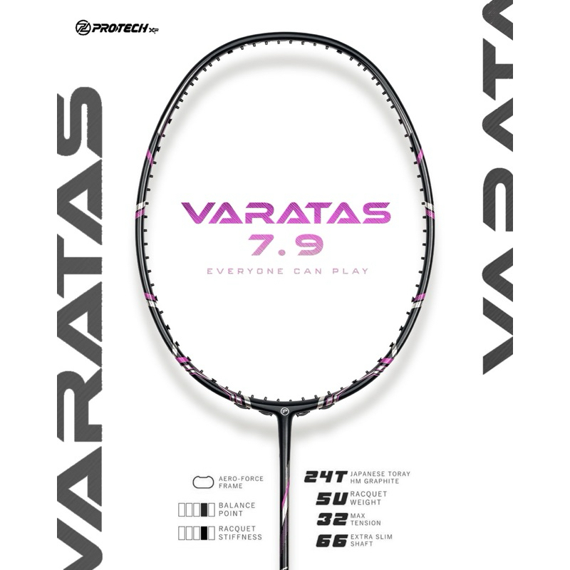 Protech Sports ไม้แบดมินตัน Varatas 7.9