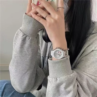 นาฬิกาข้อมือแฟชั่น สายยาง ลายKT นาฬิกานักเรียน สำหรับผู้ชายผู้หญิง ลายซานริโอ แถมถ่านเพิ่ม1เม็ด