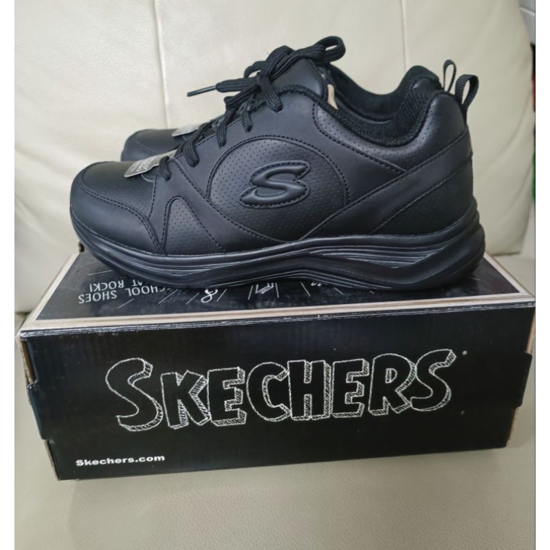 New รองเท้า SKECHERS รองเท้านักเรียนเด็กชาย รองเท้าผ้าใบสีดำ ของใหม่