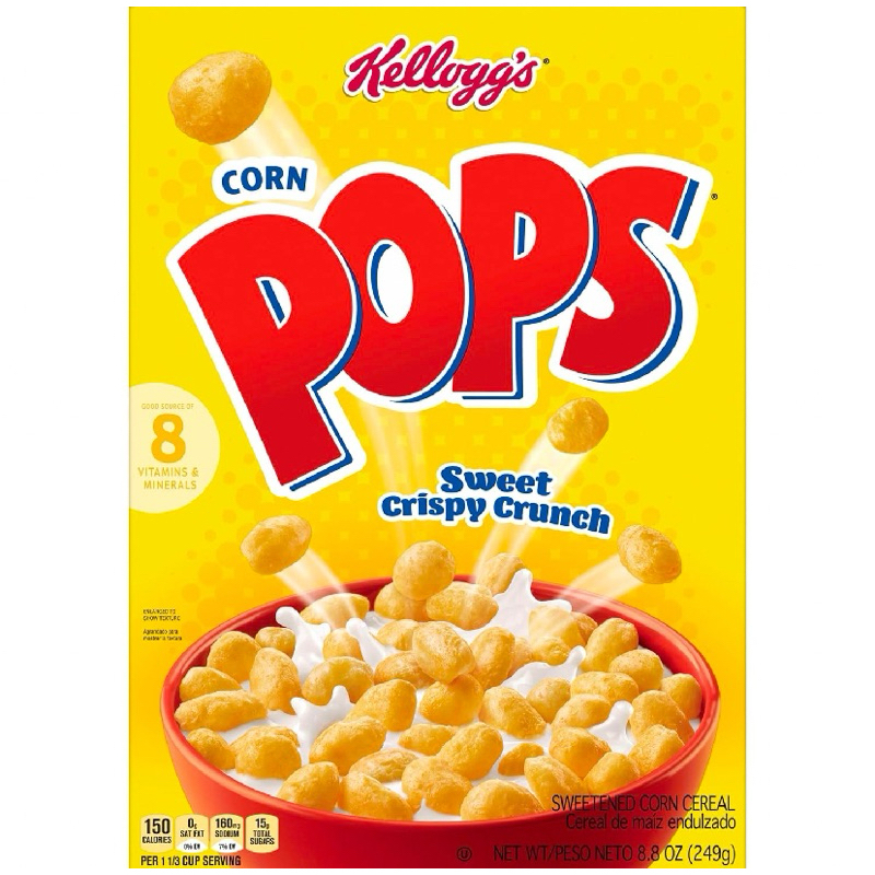 Kellogg’s corn pops cereal 248g. เคลล็อก คอร์น / Mueslix orchard Beauty 375g./ Nutrigrain cereal 290