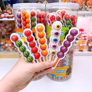 เยลลี่ถังหูลู่มีไส้ผลไม้รวม เสียบไม้ 1 กระปุก 30 ชิ้น