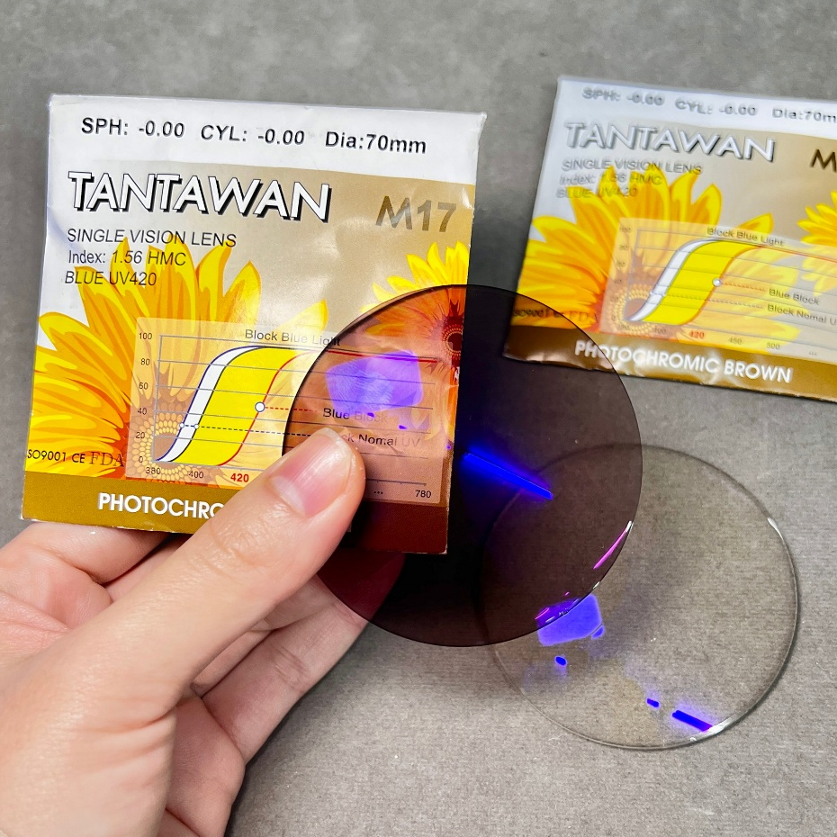 Hi-Top Tantawan Index 1.56 Blue UV420 Photochormic Brown เลนส์บลูกรองแสงสีฟ้า เปลี่ยนสีน้ำตาล