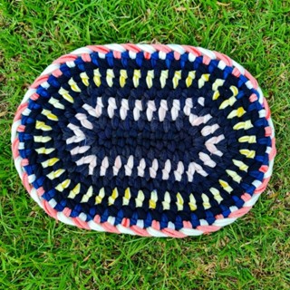 ผ้าเช็ดเท้าวงรี(คละสี)35×45 cm กลุ่มแม่บ้านทำเอง