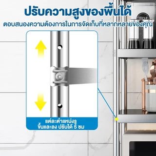 SV ชั้นวางของใช้ในครัว 5/4/3ชั้น ชั้นวางในครัว ชั้นสแตนเลส ปรับความสูงระหว่างชั้นได้ รับน้ำหนักได้ดี