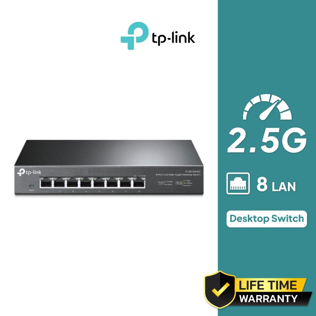 TP-Link 8-Port 2.5G Multi-Gigabit Desktop Switch รุ่น TL-SG108-M2