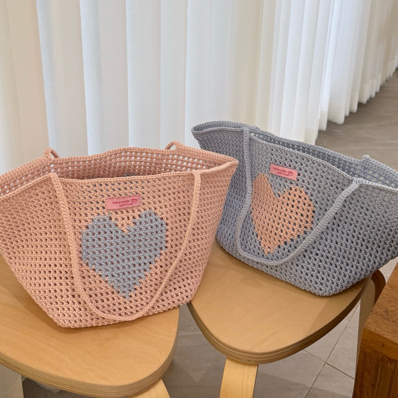 • ᵕ mesh big bag heart 🎒🎄🪒✨