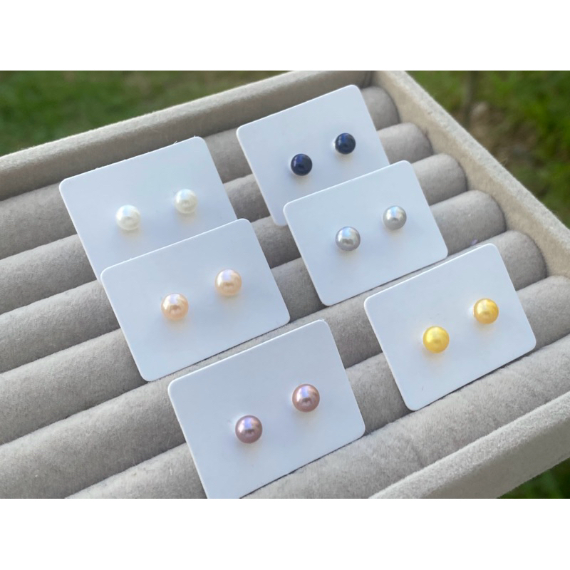 ต่างหูไข่มุกแท้ มุกจิ๋ว 4-5 มิล มุกแท้มีใบรับประกัน