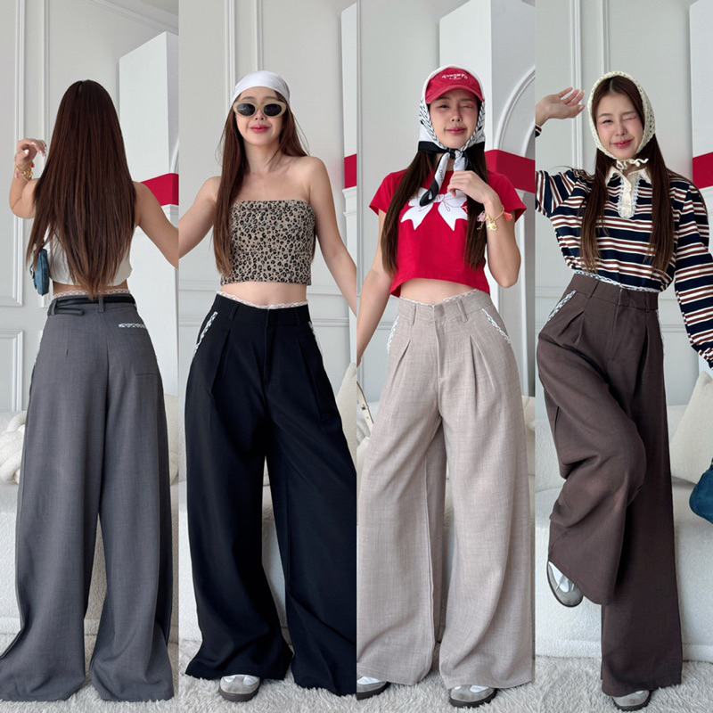 !NEW BUTTERCUP+lace BASIC PANTS! กางเกงขายาวแต่งขอบลูกไม้* (อ่านรายละเอียดก่อนสั่งซื้อ) -Clothing Women