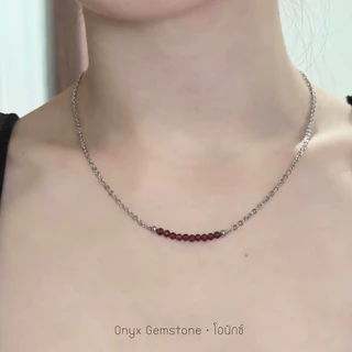 สร้อยคอ หินนำโชค ธรรมชาติแท้ สแตนเลส สร้อยคอสแตนเลส ปลุกเสก