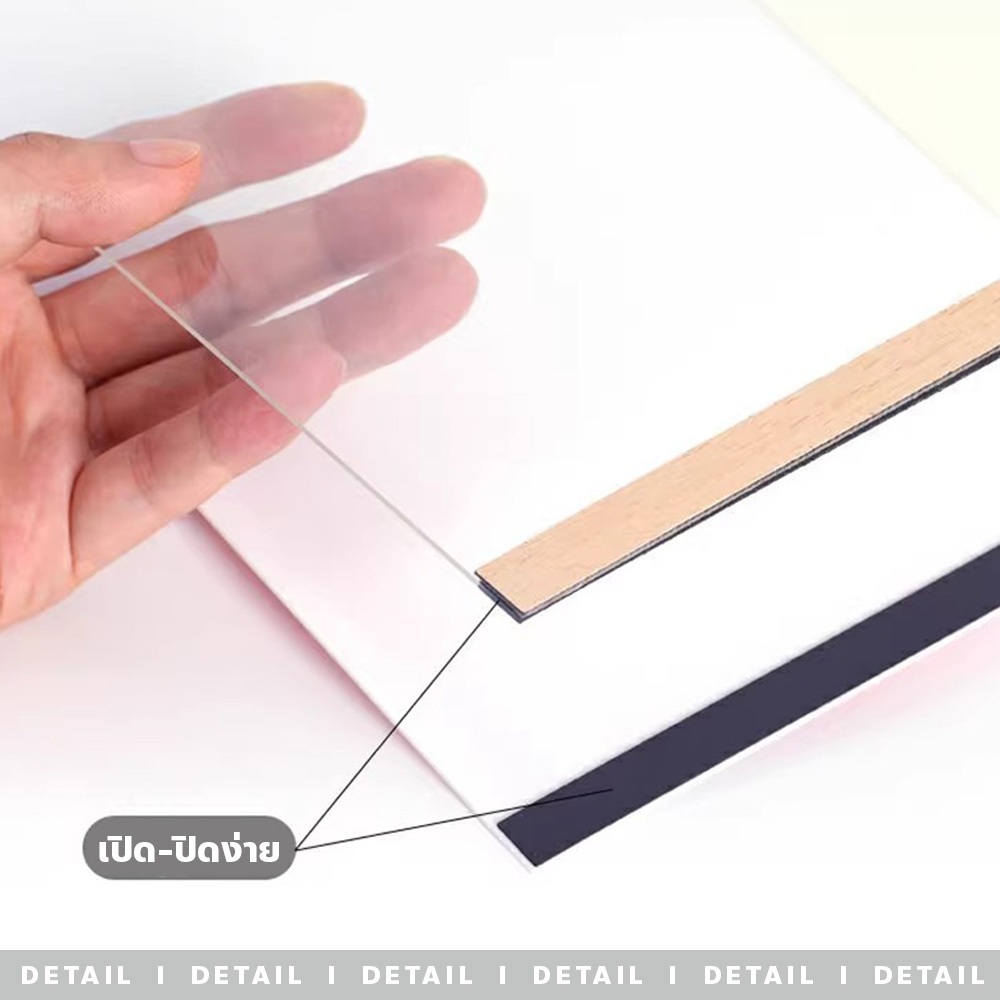 MAO กรอบรูปอะคริลิค ติดผนัง แนวตั้ง/แนวนอน ขอบบนล่าง มีแม่เหล็กติดประกบ อะคริลิคติดผนัง - รูปที่ 7