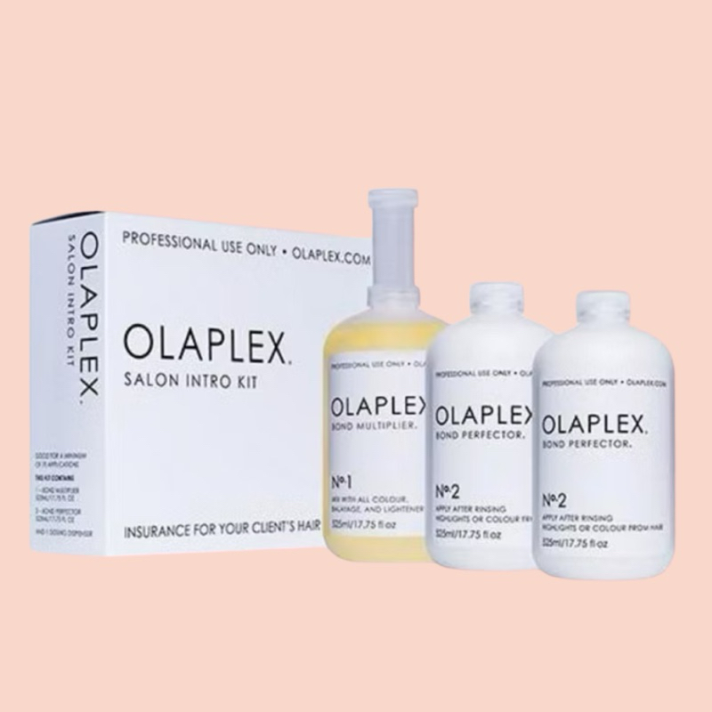 OLAPLEX SALON KIT NO.1 525 ML. 1 ขวด + NO.2 525 ML. 2 ขวด เชื่อมบอนด์ผมให้แข็งแรง กลับมาสุขภาพแข็งแร
