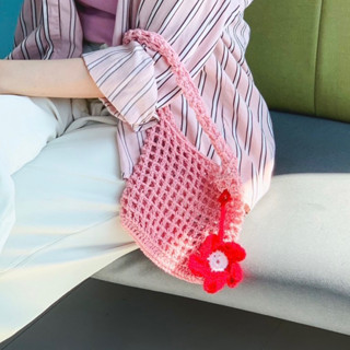 [พร้อมส่ง!]กระเป๋าถักตาข่าย กระเป๋าเชือกถัก งานแฮนด์เมด**แถม…