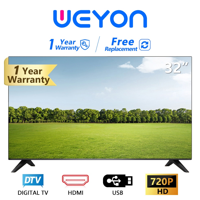 WEYON ทีวี 32 นิ้ว HD  TV  DVB-T2 / USB /AV /Digital Audio รับประกันหนึ่งปี