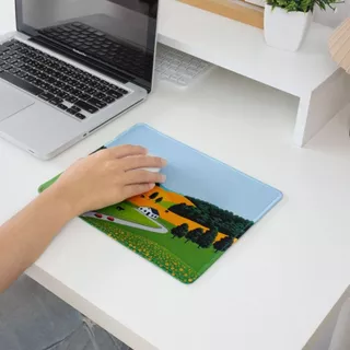 LAONGMOON แผ่นรองเมาส์ พิมพ์ลาย Vacation Collection Mouse Pad วิวธรรมชาติ กันลื่น โต๊ะทำงานน่ารัก
