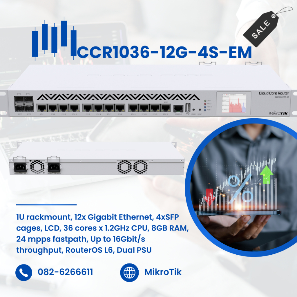 CCR1036-12G-4S-EM Mikrotik ส่งไว ⚡️มีประกัน ⚡️ ออกใบกำกับภาษีได้⚡️🔥ทักแชทร้านได้เลย!!!