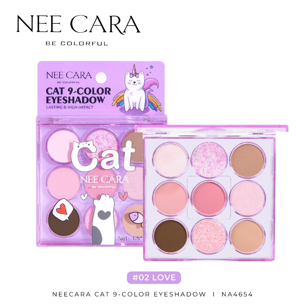 NEECARA อายแชโดว์พาเลทยูนิแมว 9 สี NA4654 | 𝗖𝗔𝗧 𝟵-𝗖𝗢𝗟𝗢𝗥 𝗘𝗬𝗘𝗦𝗛𝗔𝗗𝗢𝗪
