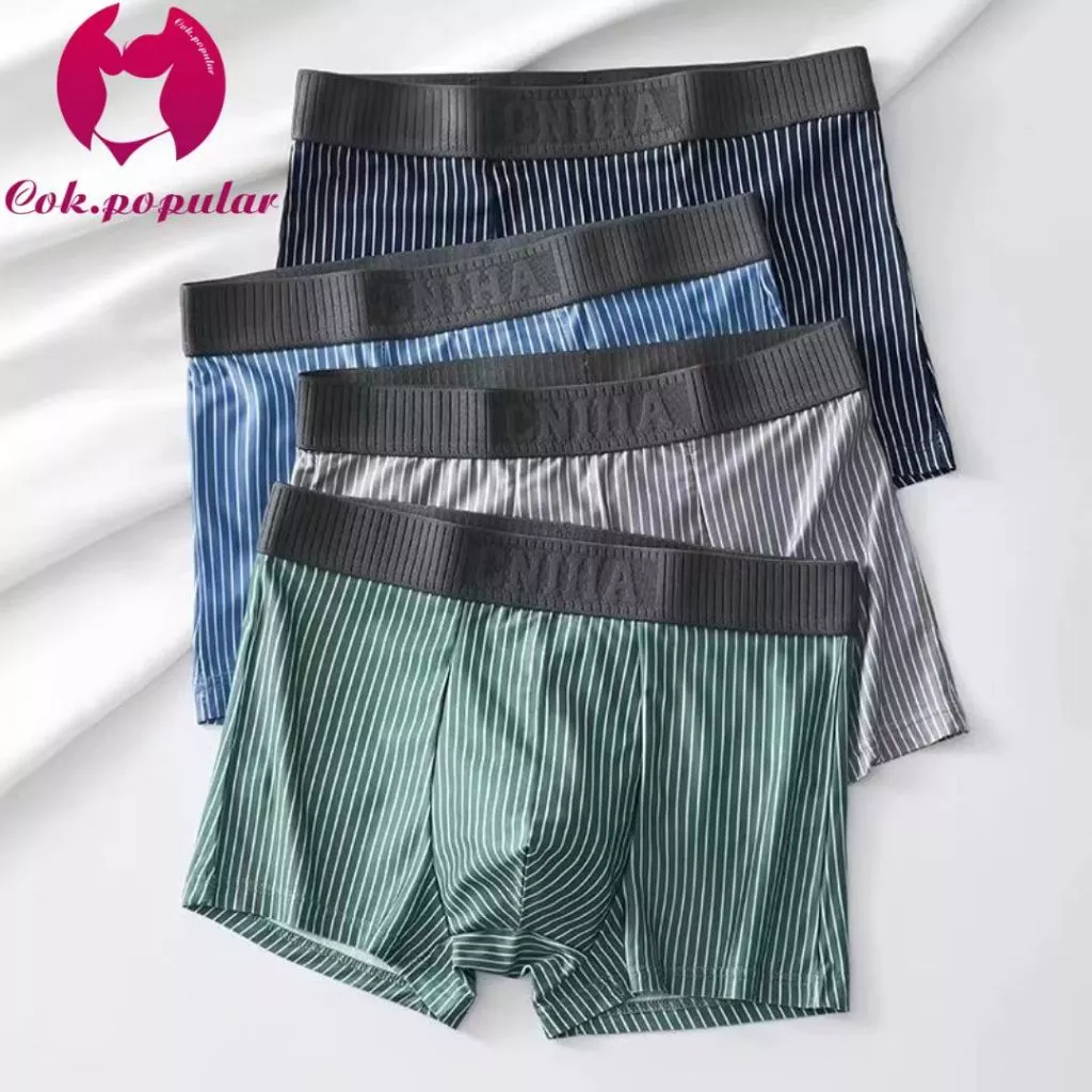 #404 กางเกงบ็อกเซอร์ขาสั้น boxer ผ้าคอตตอน ยืดหยุ่น ระบายอากาศได้ดี สวมใส่สบาย ไร้รอยต่อ 5 Size L-4XL 3205#