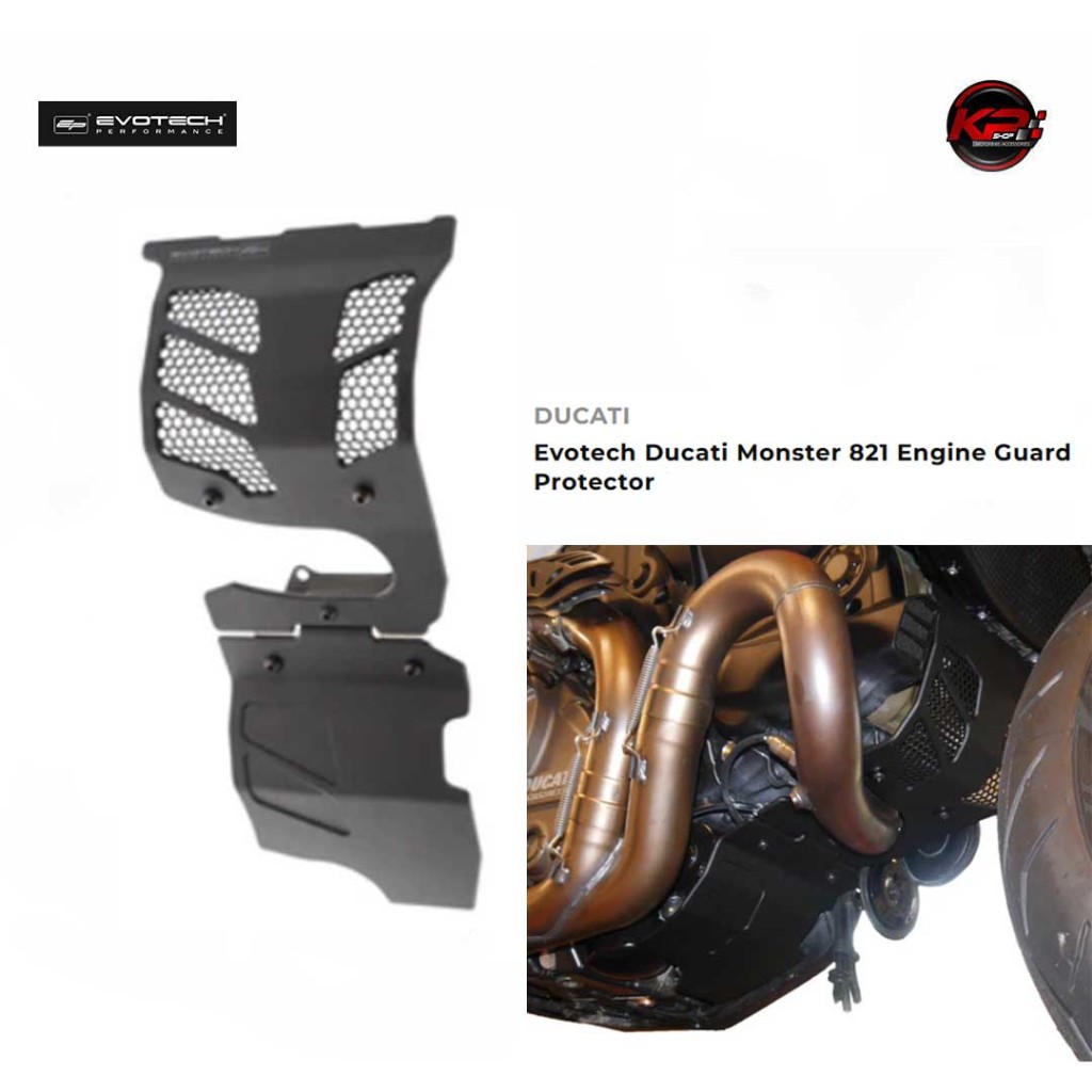 การ์ดเครื่อง Evotech Ducati Monster 821 Engine Guard Protector