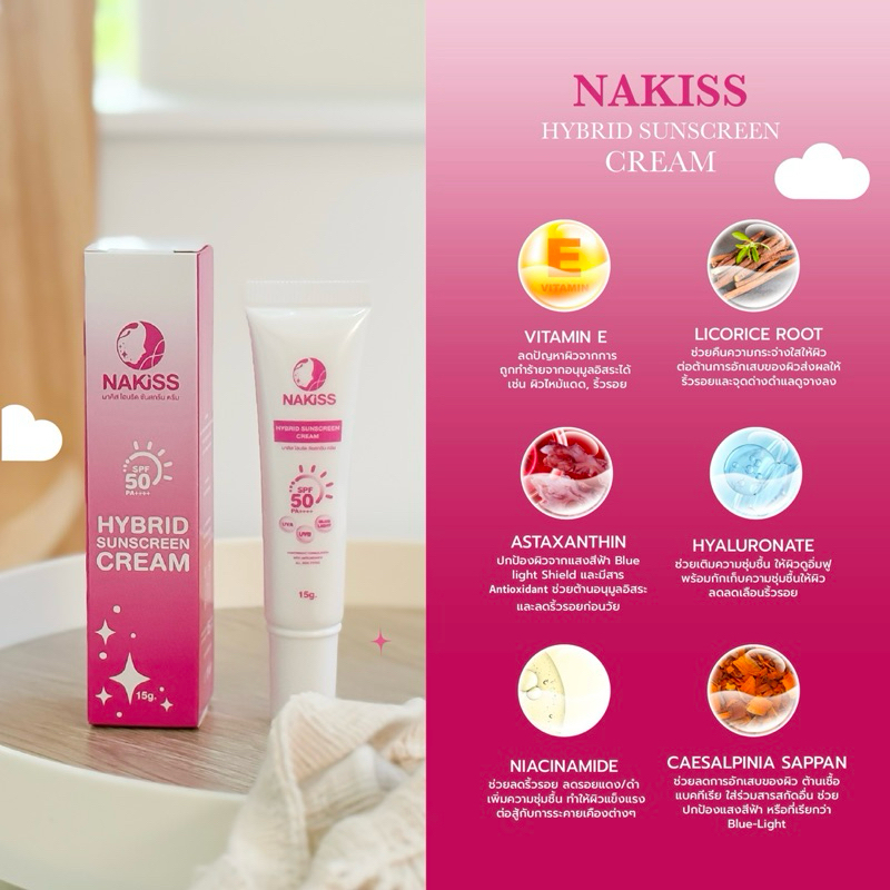 ครีมกันแดดนาคิส Nakiss Hybrid Sunscreen Cream