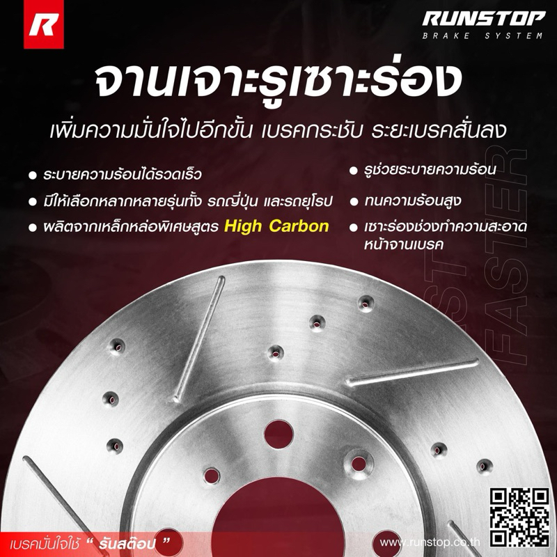 จานเบรค Runstop สำหรับ Honda CRV Gen 3, Gen 4, Gen 5