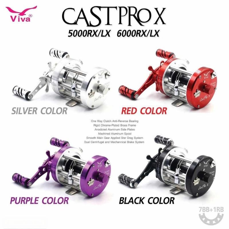 รอกเบทVIVA CAST PRO Xตัวพิเศษผ้าเบรคHT100ปี2025ใหม่ล่าสุดหมุนขวาและหมุนซ้ายเบอร์6000ครับ