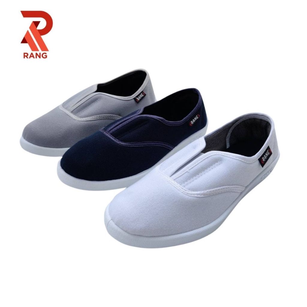 RANG รองเท้าผ้าใบแบบสวม ทำงานพื้นขาว ไซส์ 35-43 มี 3 สี สีขาว/สีกรม/สีเทา รุ่น 520
