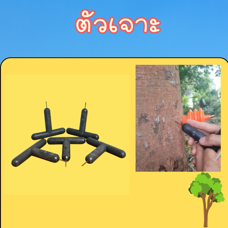ตัวเจาะ ใช้เจาะต้นยางพารา  เพื่อใส่หลอดลำเลียงน้ำยางพารา