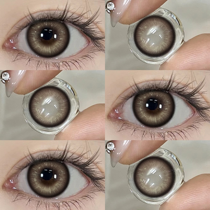 คอนแทคเลนส์สีน้ําตาล บิ๊กอาย คอนแทคเลนส์รายปี คอนแทคเลนส์สายตา คอนแทคเลนส์ค่าอมน้ําสูง 0.00~-4.50 องศา 2 ชิ้น/คู่