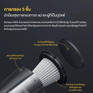 Deerma DX120C เครื่องดูดฝุ่น Vacuum Cleaner พลังดูด 16000Pa ออกแบบสรีรศาสตร์ เคลื่อนย้ายสะดวก สำหรับบ้านอพาร์ทเม้นท์