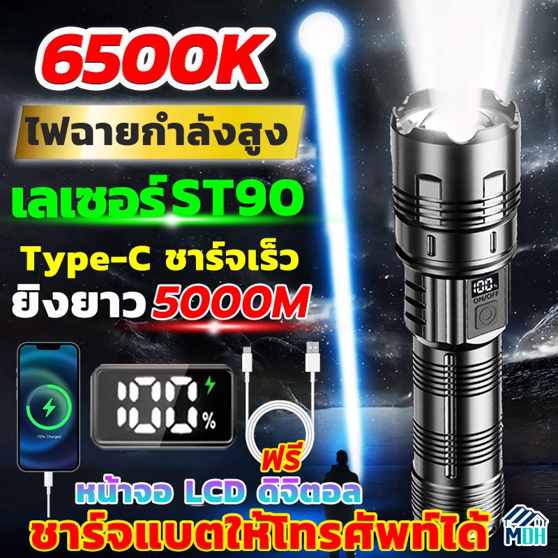 ไฟฉายแรงสูงแบบปรับซูม 3 โหมดแสง ไฟฉายอเนกประสงค์ ขนาดเล็ก สว่างมาก ชาร์จไฟได้ กันน้ํา สําหรับตั้งแคมป์ ไฟสว่างแรง