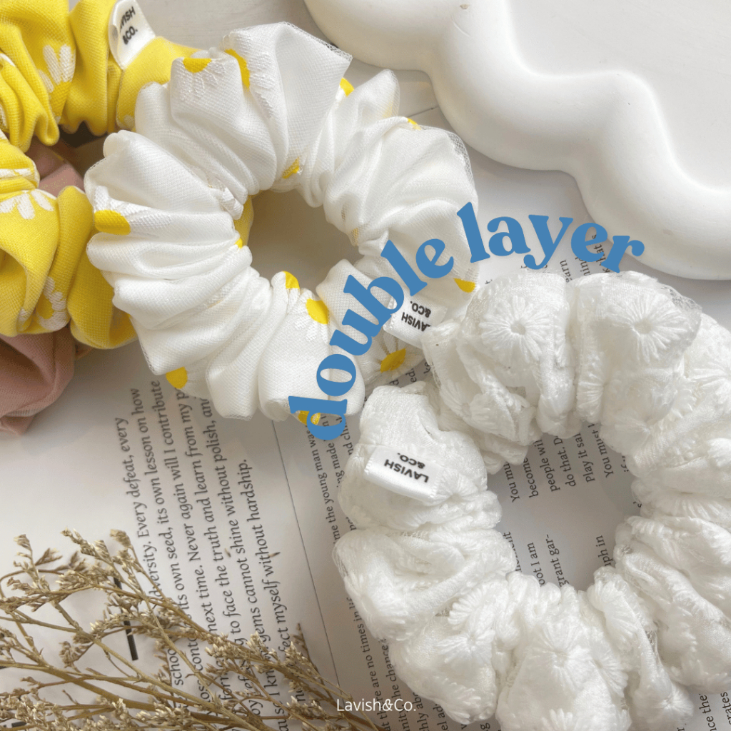 [ พร้อมส่ง ] Lavish   Scrunchies  "Double Layer#1"  11*11 CM