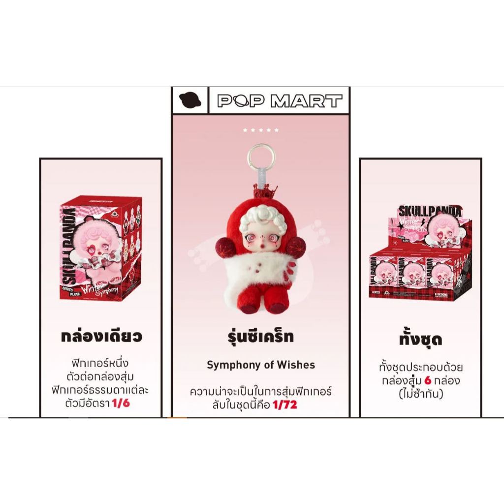 🇹🇭ใช้โค้ดลดได้ค่ะ พร้อมส่ง พวงกุญแจ SKULLPANDA Winter Symphony *ยกboxในซีล* toyfriday