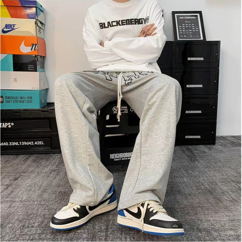 พร้อมส่งกางเกงขายาว ผ้าสำลี จ็อกเกอร์ Jogger Pants หญิง/ชาย - รูปที่ 6