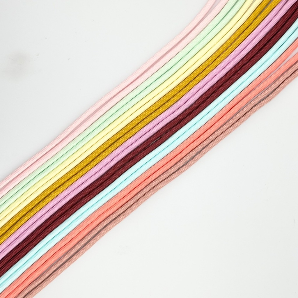 เชือกกลมมีใส้ สำหรับทำเชือกรองเท้า เชือกกางเกง ถักข้อมือ ขนาด 5มิล โทนพาสเทล